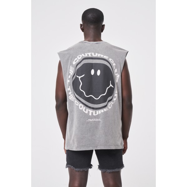 The Couture Club Tcc Distorted Smile Graphic Sleevless Tee